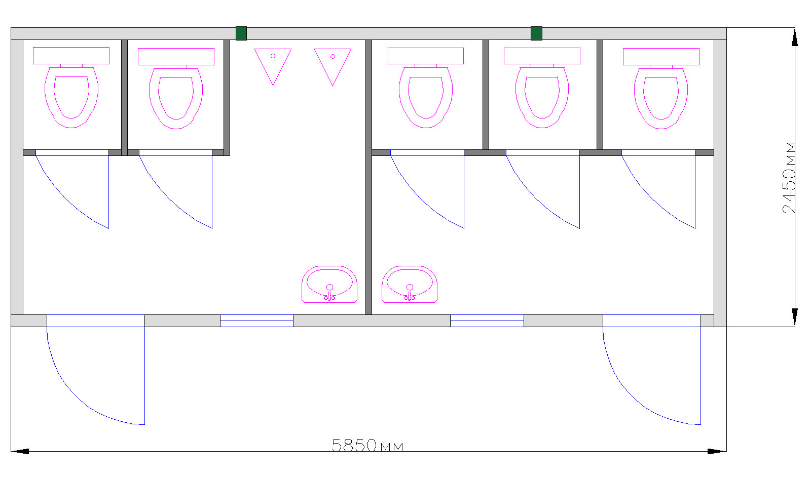 Планировка Блок-контейнер туалет